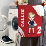 Cesto plegable con asa para la ropa sucia Regalo de cumpleaños para los amantes del deporte