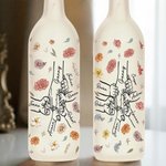 Personalized Holding Hands 1-12 Birth Flowers LED Night Light Bottle Lamp with Names Home Decor Mother's Day Gift for Grandmom Mom