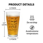 Gepersonaliseerd 1-6 Handgeschreven Tekst Ontwerp 16 oz Helder Bierglas met Naam en Leeftijd Vaderdag Verjaardagscadeau voor Papa Opa Bierliefhebber