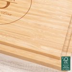 Personalized Wreath Initial Name Engraved FSC Bamboo Cutting Board with Text and Date Juice Groove Housewarming Wedding Gift for Family Friends