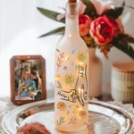Personalized Holding Hands 1-12 Birth Flowers LED Night Light Bottle Lamp with Names Home Decor Mother's Day Gift for Grandmom Mom
