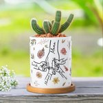Personalisierte Geburt Blume Hand In Hand Pflanzer Topf mit Namen und Bambus Tablett Innendekoration Muttertag Geburtstag Geschenk für Mama Oma