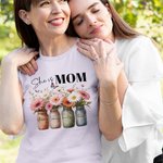Personalisierte kleine Gänseblümchen Vase Design Sie ist Mimi T-shirt Sweatshirt mit Titel Muttertag Geschenk für Mama Oma