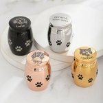 Urne de cendres personnalisée avec nom et texte Cadeau de sympathie pour la perte d'un chat ou d'un chien
