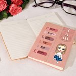 Personalized Retro Bible Verse Cartoon Character A5 Notebook with 100 Lined Pages and Name Birthday Religious Baptism Gift for Christians Family