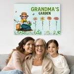 Personalisierte Cartoon Charakter Geburt Blumengarten Poster rahmenlose gerahmte Malerei mit 1-12 Namen Home Decor Muttertag Geschenk für Mama Oma