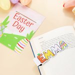 Personalisierte Hase Karotte Doodle Name Magnetische Lesezeichen Clip Lesen Schreibwaren liefert zurück zu Schule Ostern Geschenk für Bücherwürmer Jungen Mädchen