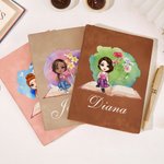 Cuaderno A5 Personalizado con Nombre Día de la Madre Regalo de Cumpleaños para Amante de los Libros Flor de Nacimiento Caricatura Mujer Lectora