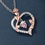 Personligt Dainty Grad Cap Zircon Rose Heart-halsband med födelsesten Alla hjärtans dag Graduation Födelsedagspresent för kvinnor Graduates