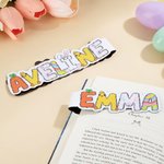 Personalisierte Hase Karotte Doodle Name Magnetische Lesezeichen Clip Lesen Schreibwaren liefert zurück zu Schule Ostern Geschenk für Bücherwürmer Jungen Mädchen