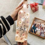 Personalized Holding Hands 1-12 Birth Flowers LED Night Light Bottle Lamp with Names Home Decor Mother's Day Gift for Grandmom Mom
