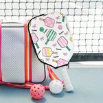 Personalized Colourful Coquette Bow Pickleball Paddle Cover with Name Sports Accessory Birthday Gift for Pickleball Enthusiasts