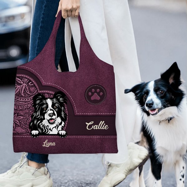 Borsa tote personalizzabile fino a 6 nomi stampa fronte e retro cane e gatto stile vintage anniversario regalo per amanti degli animali domestici