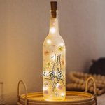 Personalized Holding Hands 1-12 Birth Flowers LED Night Light Bottle Lamp with Names Home Decor Mother's Day Gift for Grandmom Mom