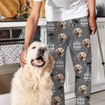 Personalized Coconut Tree Pet Avatar Photo Long-sleeved Pajama Matching Pants with Name Birthday Gift for Women Men Pet Lovers