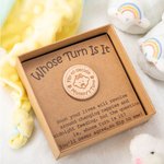 Pièce de monnaie de prise de décision en bois avec texte Cadeau de douche de bébé pour les nouveaux parents