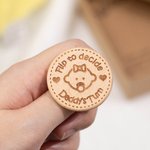 Pièce de monnaie de prise de décision en bois avec texte Cadeau de douche de bébé pour les nouveaux parents