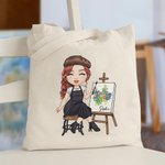 Sac en toile réutilisable avec nom Accessoires de voyage Anniversaire Cadeau d'anniversaire pour artistes peintres Amis