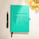 Personalised Minimalist Birth Flower Prayer A5 Lined Notebook with Name Study Journal Birthday Religious Baptism Gift for Christian