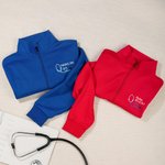 Personalized Embroidery Mini Heart Stethoscope Nurse Jacket with Full-zip and Pockets Graduation Nurse Week Gift for Medical Staff Student