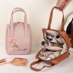 Borsa da trucco portatile in pelle con manico e scomparti multipli accessorio da viaggio regalo di compleanno per donne e ragazze