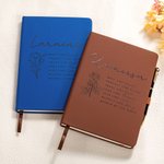 Personalised Minimalist Birth Flower Prayer A5 Lined Notebook with Name Study Journal Birthday Religious Baptism Gift for Christian
