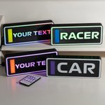Placa personalizada con nombre, estilo carreras, con texto y 7 colores de iluminación LED ajustables Decoración del hogar Regalo de cumpleaños para entusiastas de las carreras