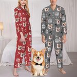 Personalized Coconut Tree Pet Avatar Photo Long-sleeved Pajama Matching Pants with Name Birthday Gift for Women Men Pet Lovers