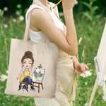 Sac en toile réutilisable avec nom Accessoires de voyage Anniversaire Cadeau d'anniversaire pour artistes peintres Amis