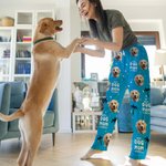 Personalized Coconut Tree Pet Avatar Photo Long-sleeved Pajama Matching Pants with Name Birthday Gift for Women Men Pet Lovers