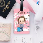 Personalisierte Cartoon-Charakter Tier Karte Muster Reisegepäckanhänger mit Namen Reisezubehör Geburtstag Weihnachten Geschenk für Travel Lover