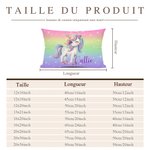 Taie d'Oreiller Personnalisée avec Licorne fantastique et Nom Cadeau Décoration de Chambre Anniversaire pour Enfants