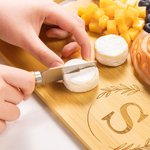 Personalized Engraved Garland Initial Bamboo Charcuterie Cutting Board with Handle Housewarming Wedding Mother's Day Gift for Couple Family