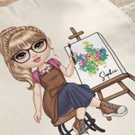 Sac en toile réutilisable avec nom Accessoires de voyage Anniversaire Cadeau d'anniversaire pour artistes peintres Amis
