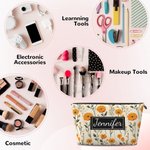 Personalized Retro Birth Flower Cosmetic Bag With Name Travel Accessories Mother's Day Birthday Gift for Women Mom Grandma