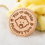 Pièce de monnaie de prise de décision en bois avec texte Cadeau de douche de bébé pour les nouveaux parents