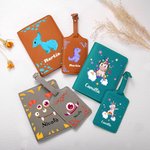 Gepersonaliseerd Cartoon Monster Fantasie Eenhoorn Dinosaurus PU lederen paspoorthouder Bagagelabel met naam Reisaccessoire Verjaardagscadeau voor kinderen