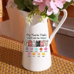 Personalized My Favorite People Call Me Nana Flowers Ceramic Vase with 1-12 Names Mother's Day Birthday Gift for Grandma Mom