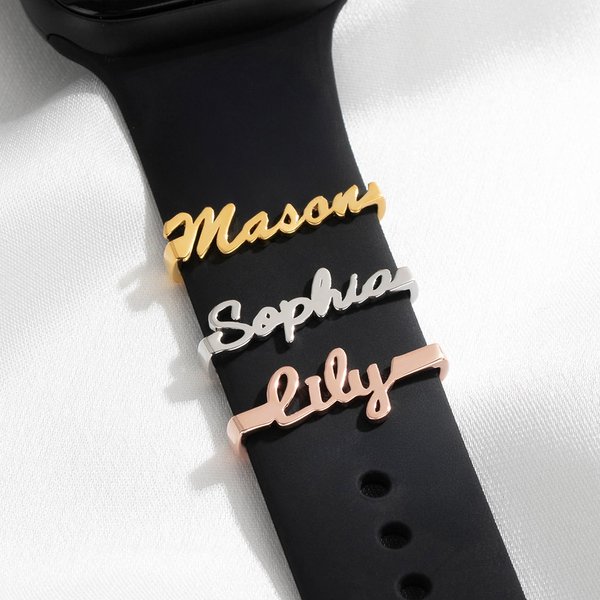 Personalised Minimalist Name Watch Band Charm Decorative Accessories Valentine's Day Birthday Gift for Friends Family