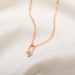 Personalized Tiny Heart Padlock Necklace with Birthstone Dainty Women Jewelry Valentine's Day Birthday Gift for Her