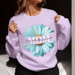 Personalized Light Blue Daisy Heart T-shirt Sweatshirt with 1-8 Names Birthday Mother's Day Gift for Mom Grandma