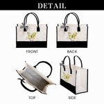 Personalised Birth Flower Butterfly Large Canvas Tote Bag with Name Birthday Mother's Day Gift for Women Girls