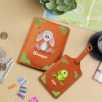 Gepersonaliseerd Cartoon Monster Fantasie Eenhoorn Dinosaurus PU lederen paspoorthouder Bagagelabel met naam Reisaccessoire Verjaardagscadeau voor kinderen