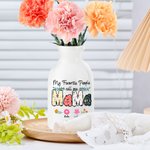 Personalized My Favorite People Call Me Nana Flowers Ceramic Vase with 1-12 Names Mother's Day Birthday Gift for Grandma Mom
