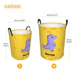 Personalisierter Cartoon Monster Dinosaurier Wasserdichter Wäsche Aufbewahrungskorb mit Namen Griff Haus Deko Geburtstag Geschenk für Jungen Mädchen