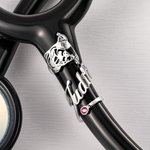 Personalised Cute Dog Face Stethoscope ID Tag with Name and Birthstone Appreciation Graduation Birthday Gift for Veterinary Pet Lovers