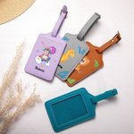 Gepersonaliseerd Cartoon Monster Fantasie Eenhoorn Dinosaurus PU lederen paspoorthouder Bagagelabel met naam Reisaccessoire Verjaardagscadeau voor kinderen