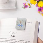 Personalisierte niedlichen Peter Rabbit Kranz magnetische Leder Lesezeichen Clip mit Namen glückliche Ostern Geburtstag Geschenk für Buchliebhaber Bücherwürmer