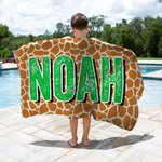 Serviette de plage surdimensionnée à séchage rapide personnalisée avec motif léopard et zèbre Cadeau d'anniversaire pour la famille et les amis