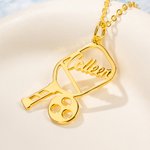 Collier de raquette de Pickleball personnalisé avec nom Bijoux de sport Journée de jeu Anniversaire Cadeau d'anniversaire pour joueur de Pickleball Lover